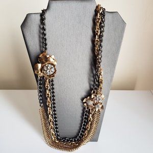 J Crew Triple Chain Statement Necklace 32"